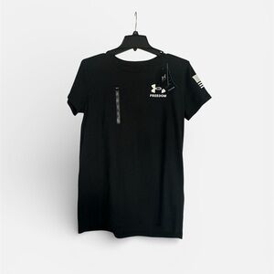 Under Armour Black Women’s Shirt with flag Freedom Banner